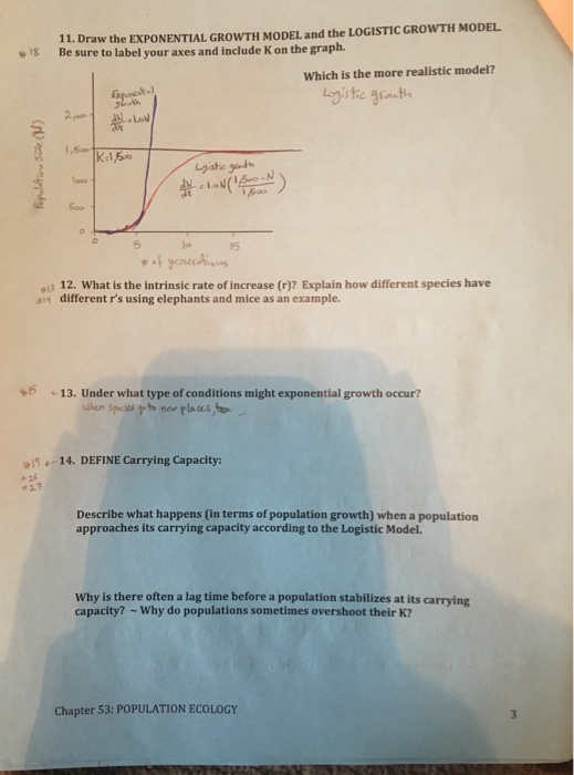 Solved 11. Draw the EXPONENTIAL GROWTH MODEL and the | Chegg.com