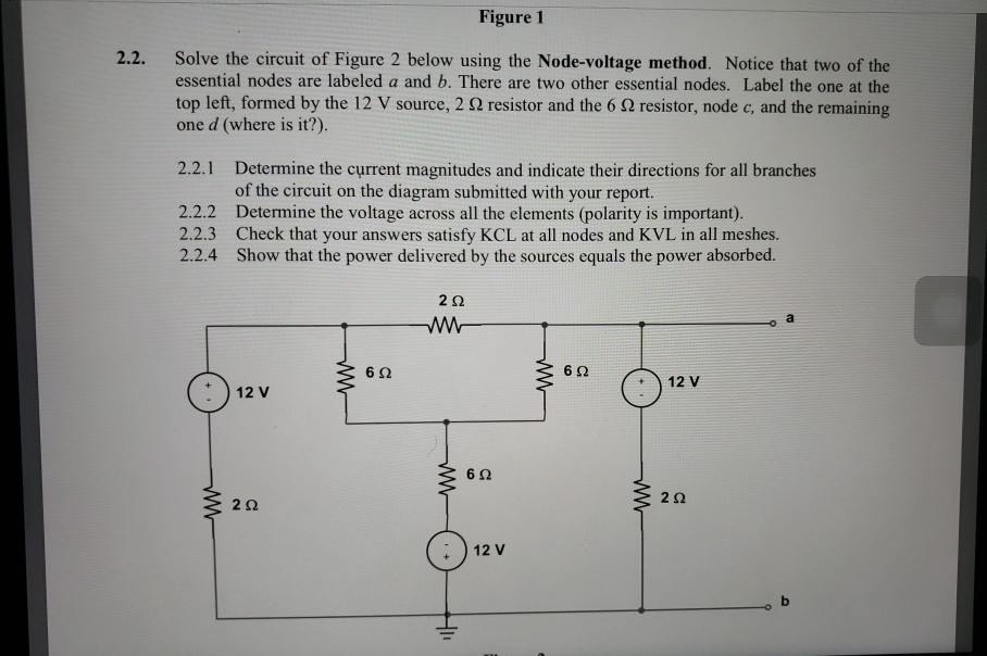 Solved Figure 1 2.2 Solve the circuit of Figure 2 below | Chegg.com