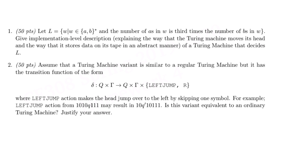 Solved 50 Pts Let L W W A B And The Number Of Chegg Com