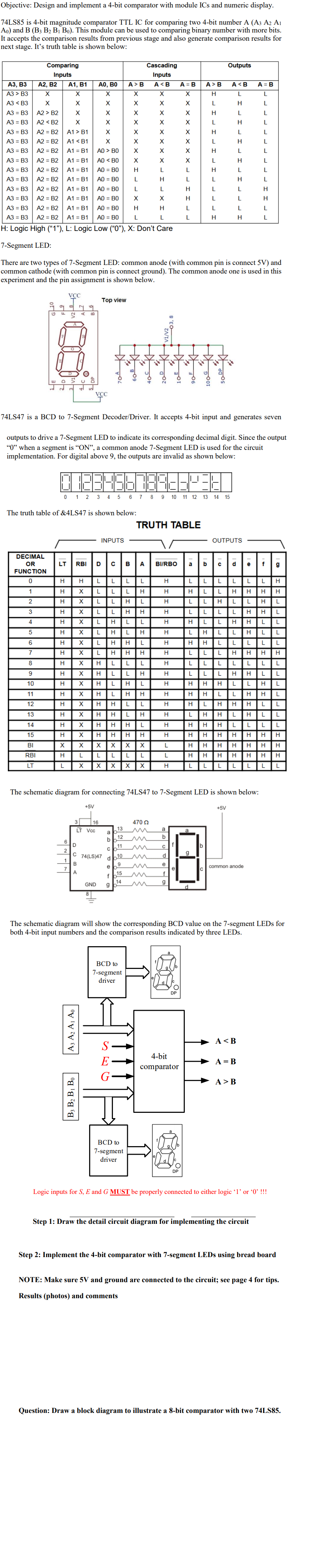 Objective Design And Implement A 4 Bit Comparator Chegg Com