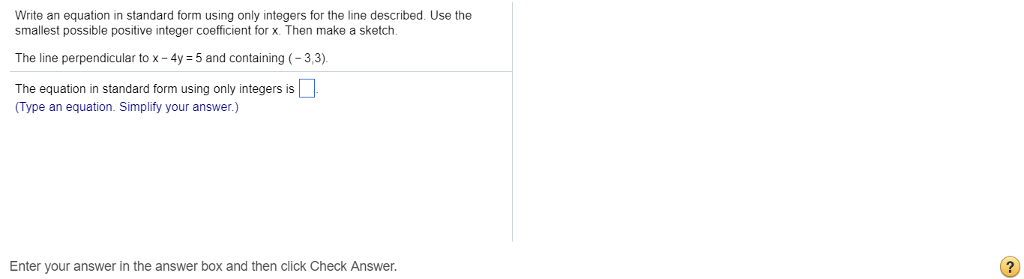 Solved Write an equation in standard form using only | Chegg.com