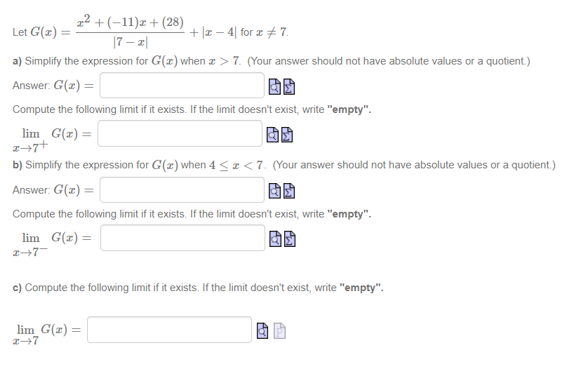 Solved 22+(-11)x+ (28) Let G(2) =- + + 2 – 4 for 3 +7 7-21 | Chegg.com
