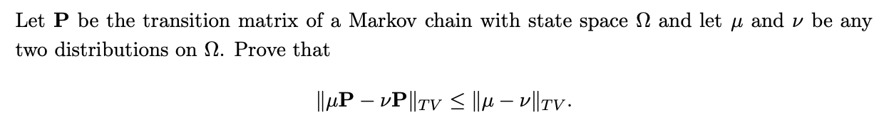 Let P be the transition matrix of a Markov chain with | Chegg.com