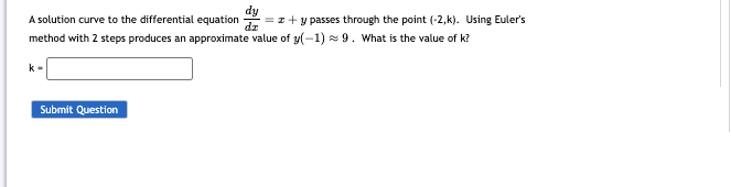 Solved A Solution Curve To The Differential Equation | Chegg.com