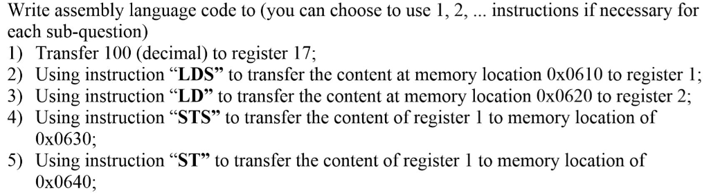 Solved Write assembly language code to (you can choose to | Chegg.com