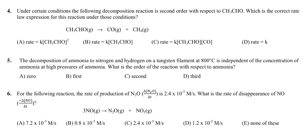 Solved 2. The reaction rate for the following reaction was | Chegg.com