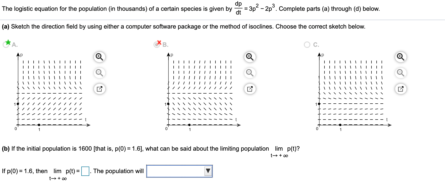 Solved The logistic equation for the population (in | Chegg.com