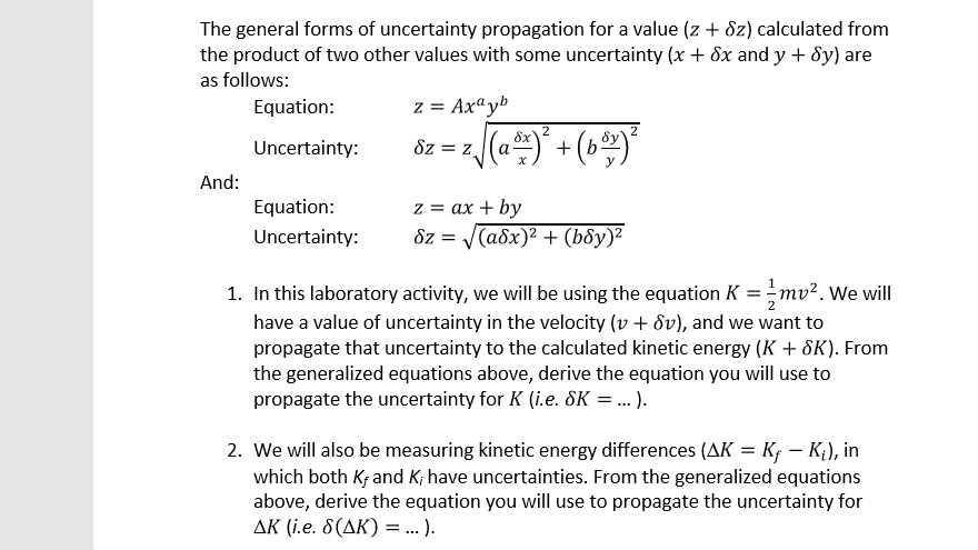 solved-the-general-forms-of-uncertainty-propagation-for-a-chegg