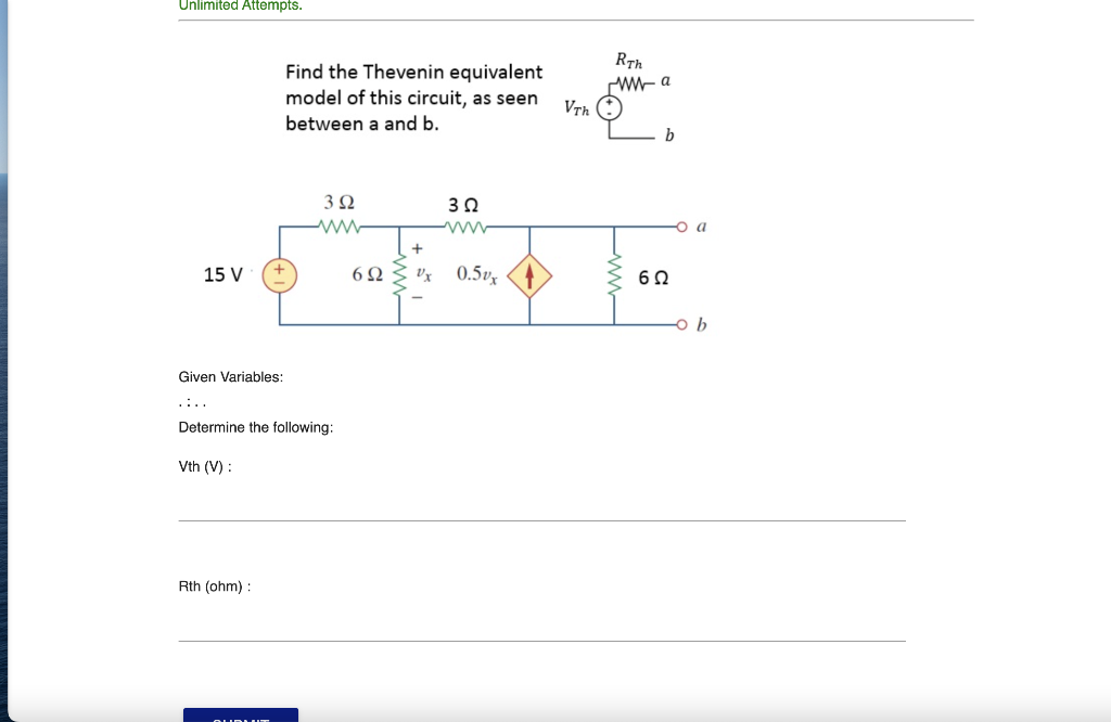 Solved Find The Thevenin Equivalent Model Of This Circuit, | Chegg.com