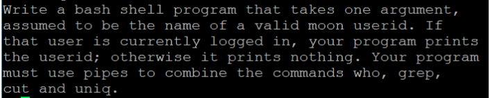 Solved Write a bash shell program that takes one argument, | Chegg.com