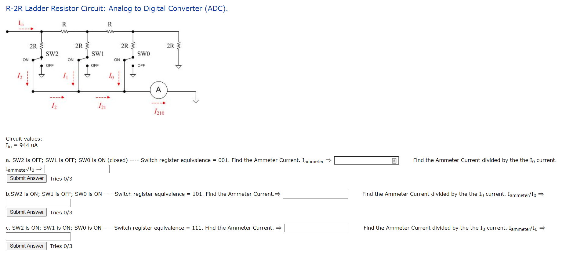 Solved R2R Ladder Resistor Circuit Analog to Digital