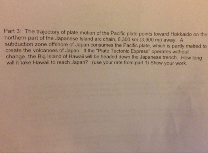 Solved Part 3. The trajectory of plate motion of the Pacific | Chegg.com