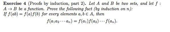 Solved Exercise 4 (Proofs By Induction, Part 2). Let A And B | Chegg.com