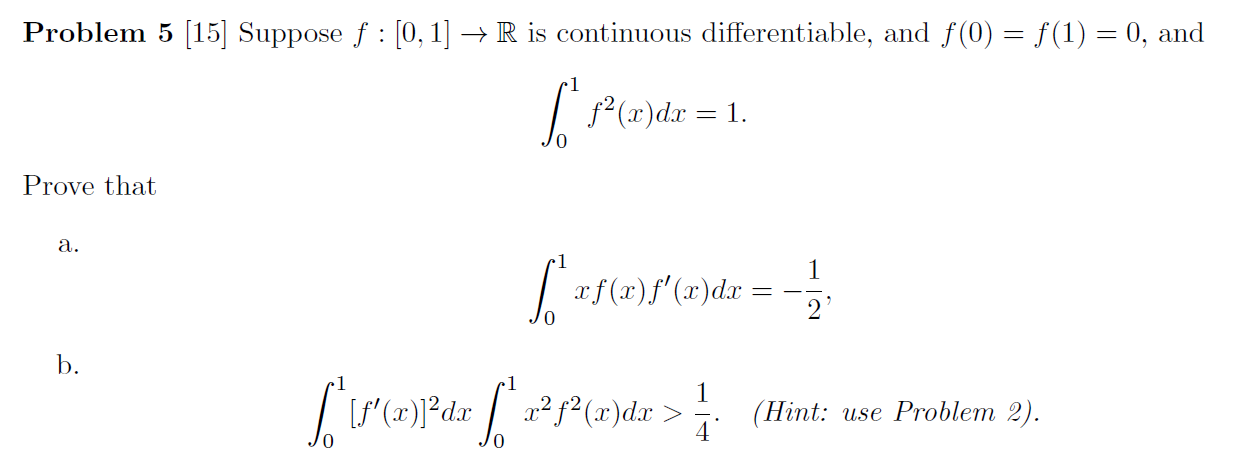 Solved Problem 5 [15] Suppose F [0 1] → R Is Continuous