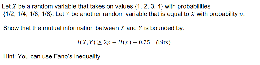 Solved Let X be a random variable that takes on values {1, | Chegg.com