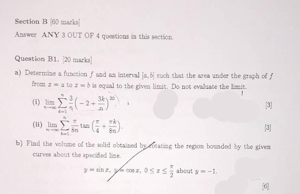 Solved Section B [60 Marks] Answer ANY 3 OUT OF 4 Questions | Chegg.com