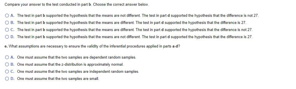 Solved In order to compare the means of two populations, | Chegg.com
