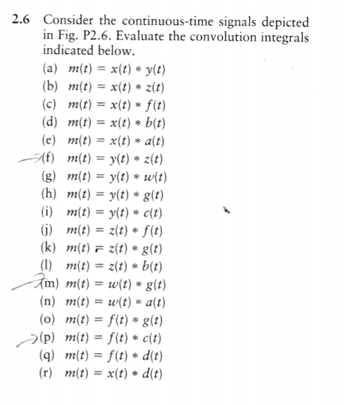 Solved 2.6 Consider the continuous-time signals depicted in | Chegg.com