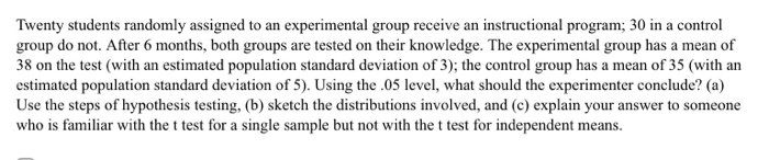 experimental group randomly assigned