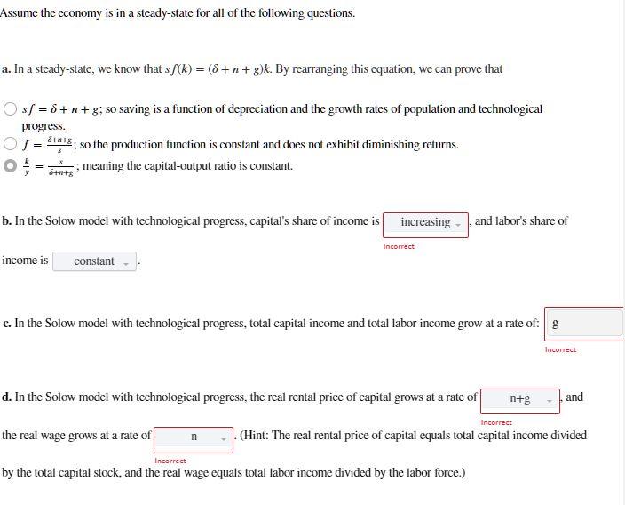 Solved Assume The Economy Is In A Steady-state For All Of | Chegg.com