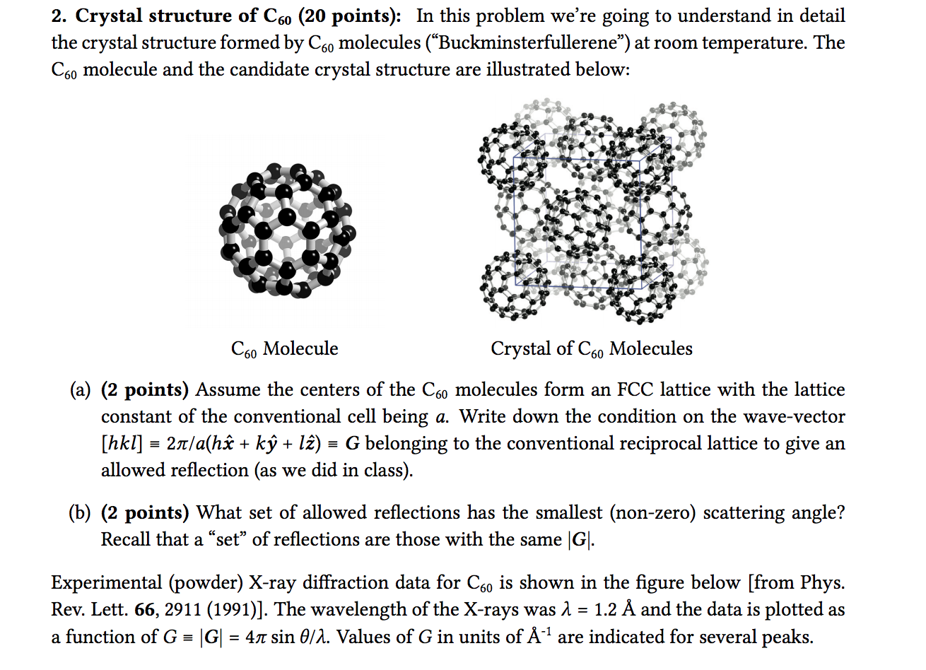 buckminsterfullerene crystals