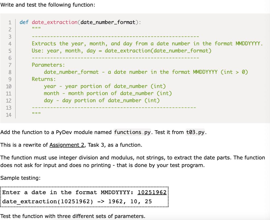 Write and test the following function: Add the | Chegg.com