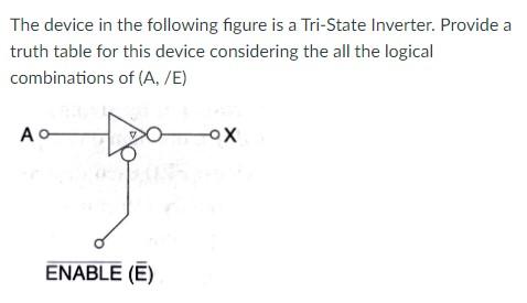 Solved The device in the following figure is a Tri-State | Chegg.com