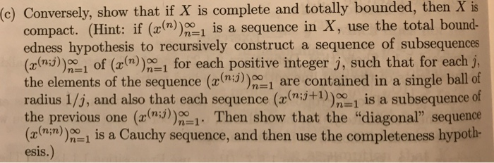 Solved Exercise 1.5.10. A metric space (X, d) is called | Chegg.com