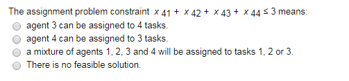 the assignment problem constraint x41