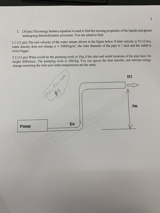 Solved 3. (30 pts) The energy balance equation is used to | Chegg.com