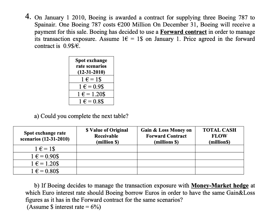 Solved 4. On January 1 2010, Boeing Is Awarded A Contract | Chegg.com