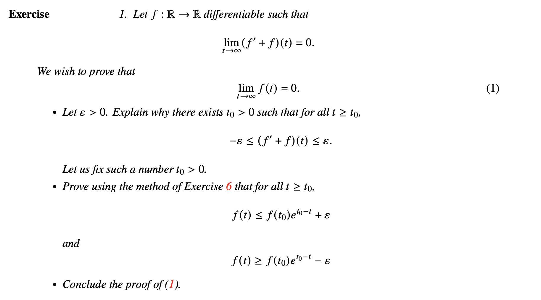 Solved 1 Let F R→r Differentiable Such That