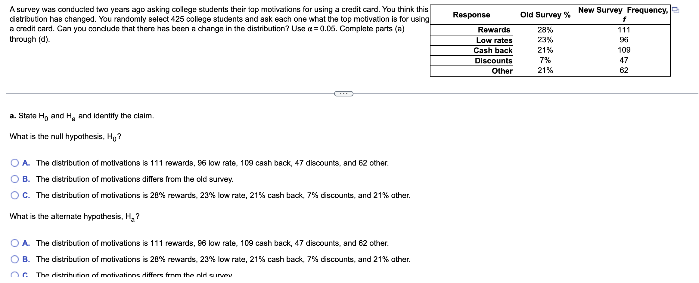 Solved A survey was conducted two years ago asking college | Chegg.com