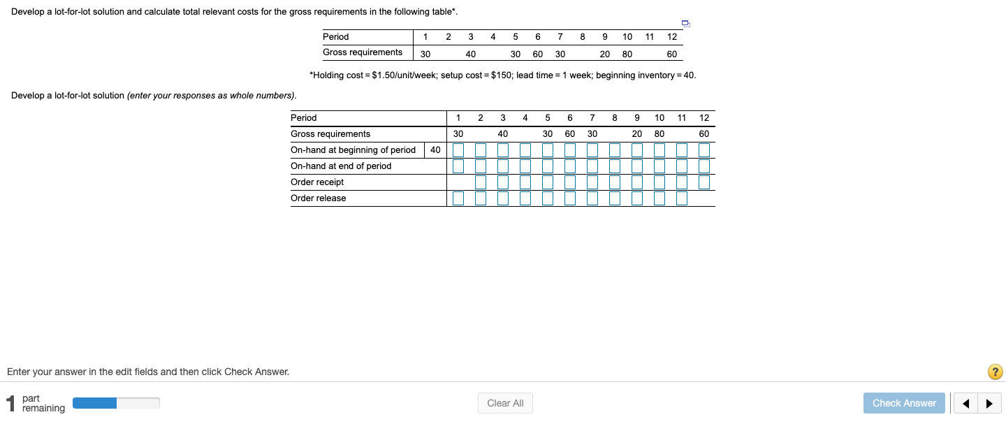 Solved Develop a lotforlot solution and calculate total