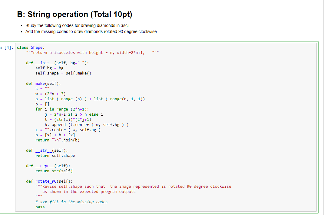 Solved B: String Operation (Total 10pt) • Study The | Chegg.com