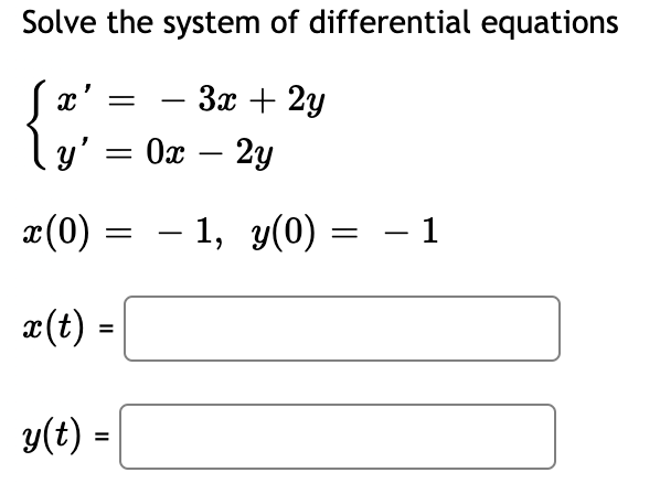 Solved u= Solve the system of differential equations x' 3x + | Chegg.com