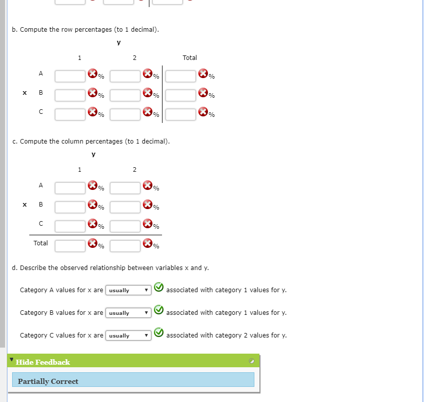 Solved b. Compute the row percentages to 1 decimal . 2 Chegg