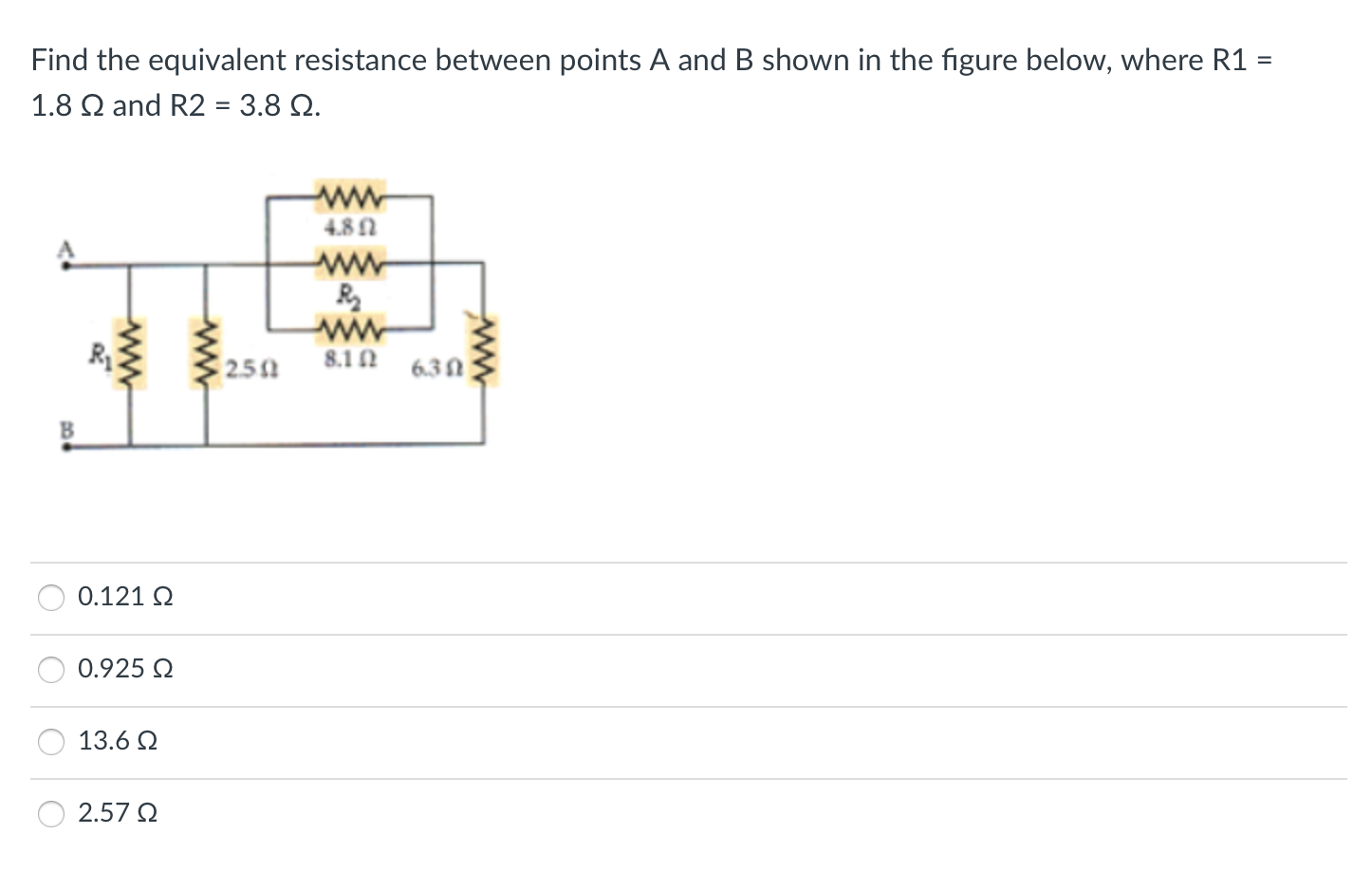 Solved Find The Equivalent Resistance Between Points A And B | Chegg.com