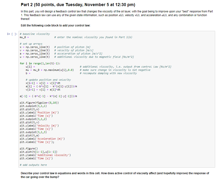 Part 2 50 Points Due Tuesday November 5 At 12 3 Chegg Com