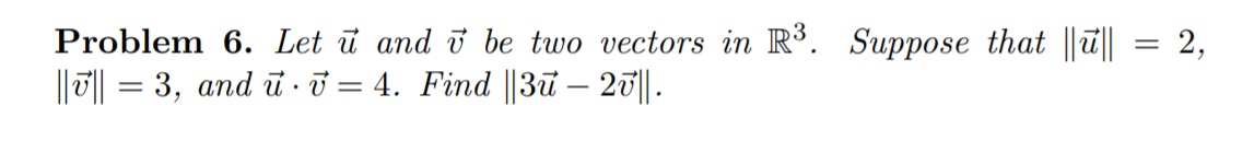 Solved Let vector u and vector v be two vectors in R^3. | Chegg.com