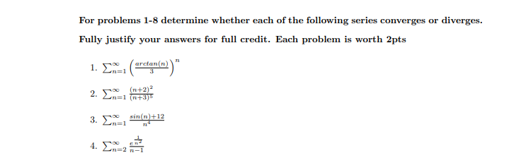 Solved For problems 1-8 determine whether each of the | Chegg.com