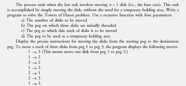 Solved (Towers Of Hanoi) In This Chapter, You Studied | Chegg.com