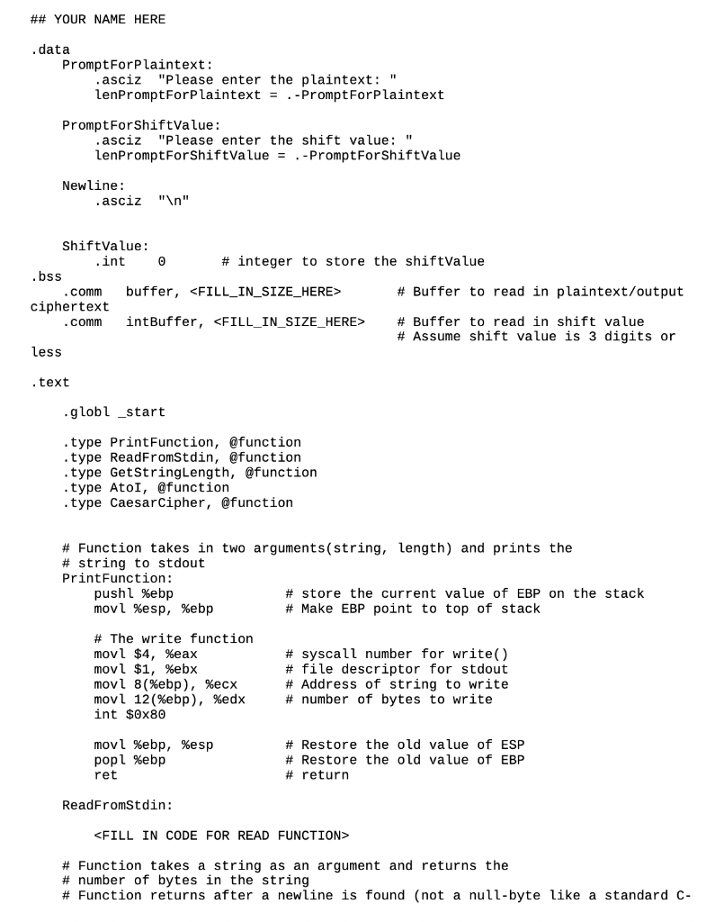 Solved Your Task Is To Write An X86 Assembly Program, In | Chegg.com