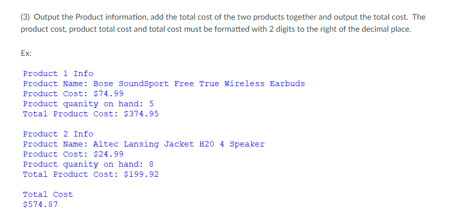 Solved Python: Build the Product class with the following | Chegg.com