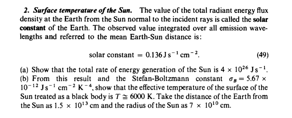 Solved 2. Surface temperature of the Sun. The value of the | Chegg.com