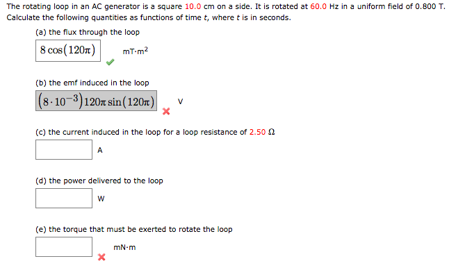 Solved The rotating loop in an AC generator is a square 10.0 | Chegg.com