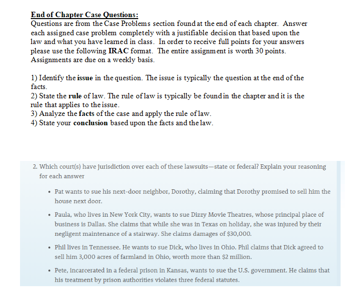 Solved End of Chapter Case Questions: Questions are from the | Chegg.com
