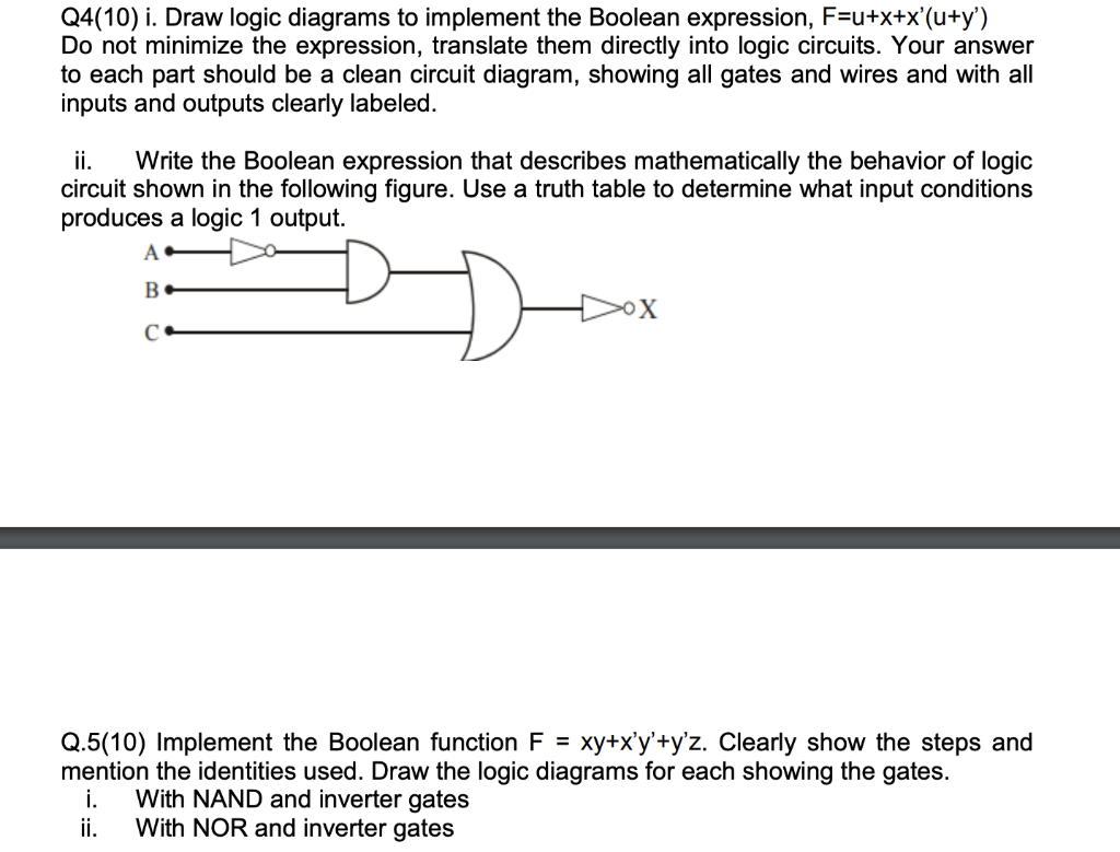 Solved Q4(10) i. Draw logic diagrams to implement the