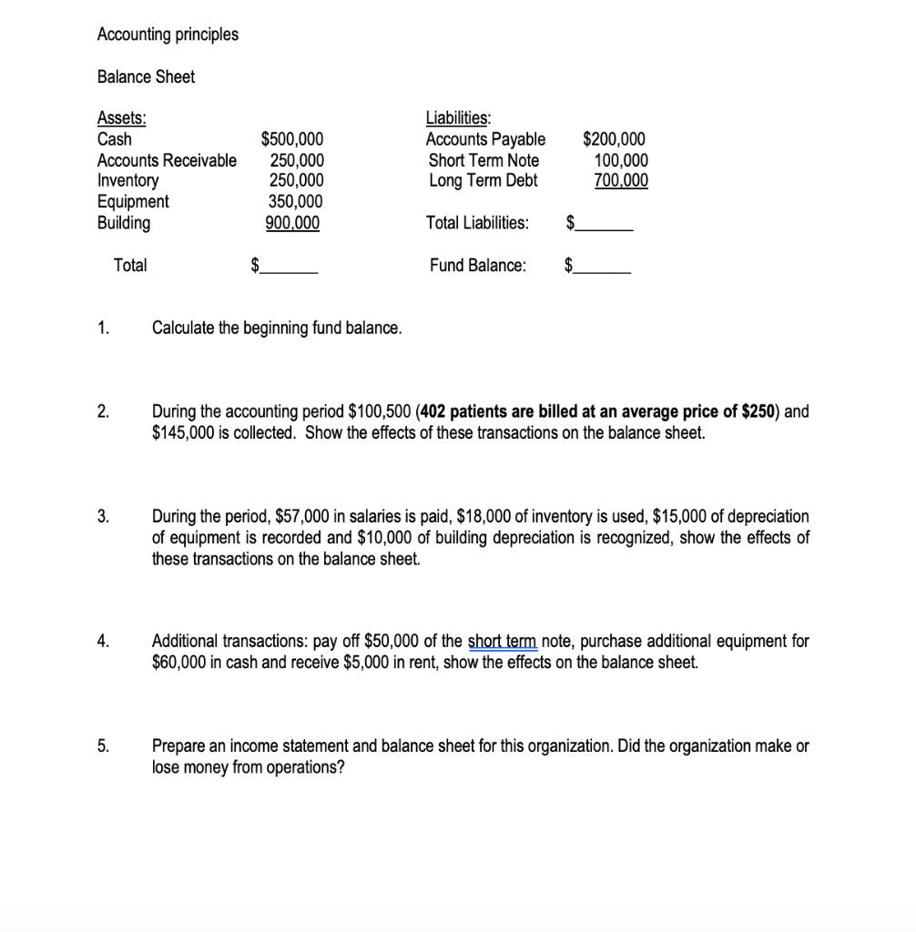 Solved Accounting principles Balance Sheet Assets: Cash | Chegg.com