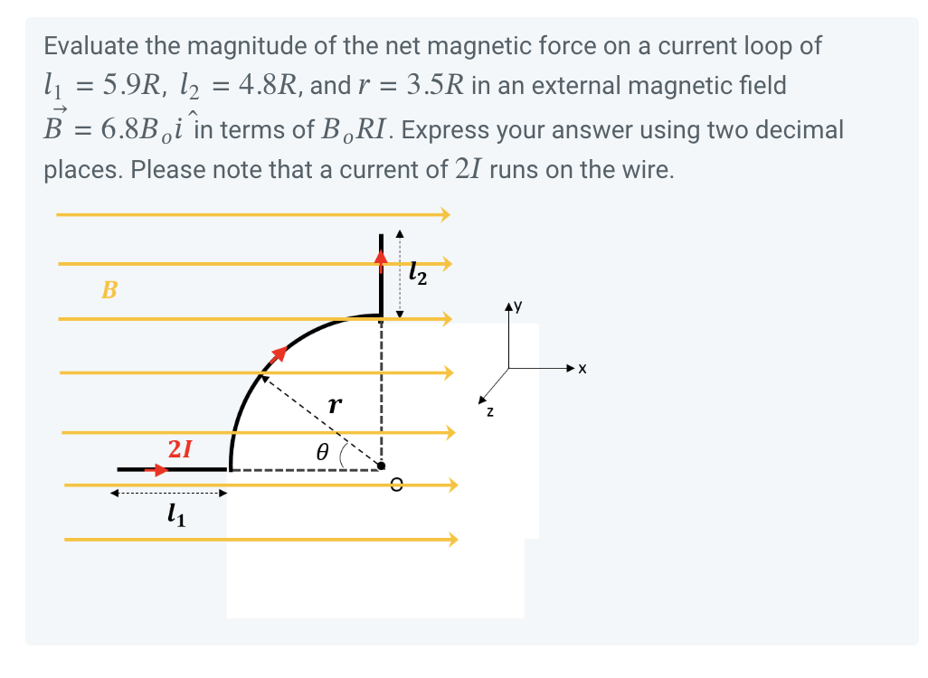 Solved Evaluate the magnitude of the net magnetic force on a | Chegg.com